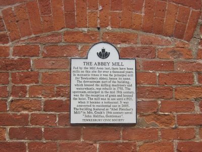 Abbey Mill (3) - plaque, Mill Street, Tewkesbury