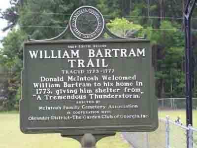 William Bartram Trail Traced 1773-1777