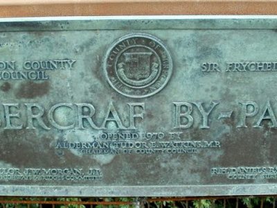 Plaque recording the opening in 1970 of the Abercrave bypass