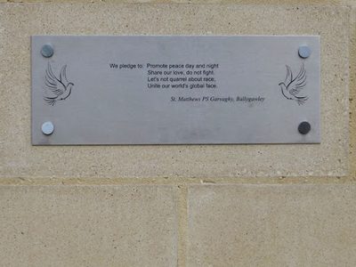 Peace pledge, St Matthew's PS, Garvaghy, Ballygawley