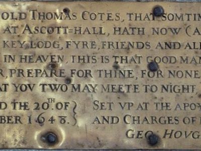 Wing - All Saints - Thomas Cotes Memorial - wording