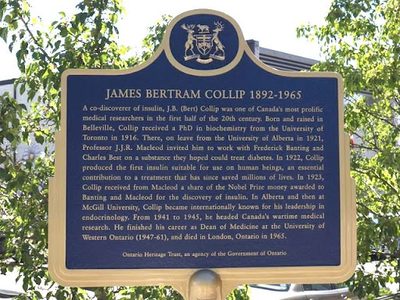 James Bertram Collip 1892-1965