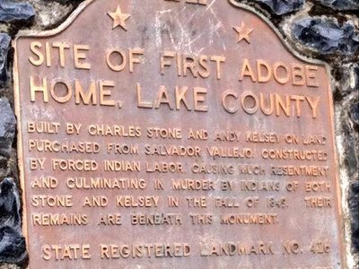 Site of First Adobe Home, Lake County