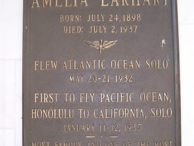 Amelia Earhart Memorial Plaque - Portal of the Folded Wing