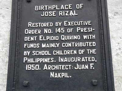 Birthplace of Jose Rizal historical marker