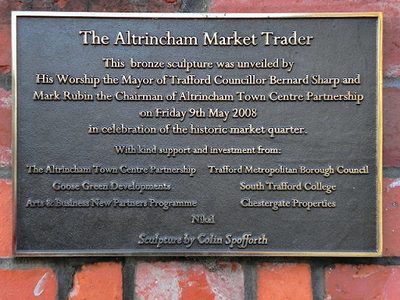 The Altrincham Market Trader - Plaque