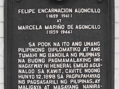 Felipe Encarnacion Agoncillo and Marcela Mariño de Agoncillo historical marker