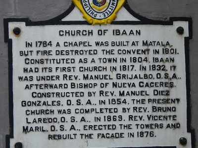 Church of Ibaan historical marker