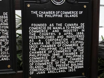 The Chamber of Commerce of the Philippine Islands historical marker