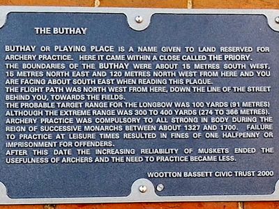 The Buthay plaque, Royal Wootton Bassett