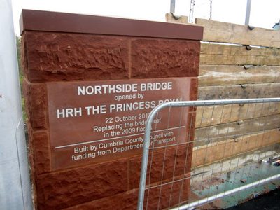 Plaque on Northside Bridge, Workington