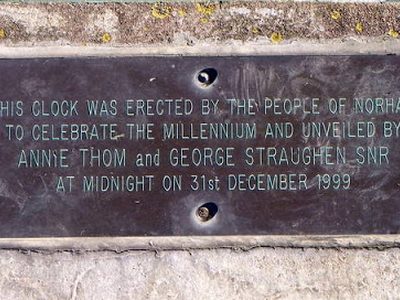 Plaque, Norham Clock