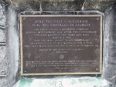 Here the First Confederate Flag was Unfurled in Georgia
