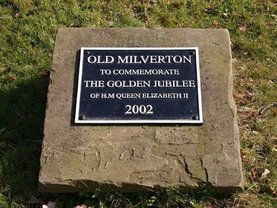 Golden Jubilee plaque, village green, Old Milverton