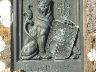 Plaque on entrance to King George's Field