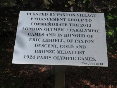 Plaque beside commemorative tree in Paxton