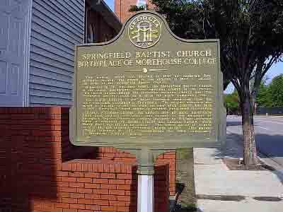 Springfield Baptist Church, Birthplace of Morehouse College