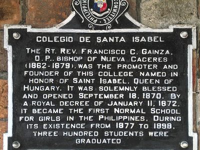 Colegio de Santa Isabel historical marker