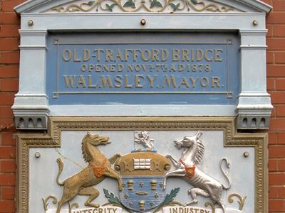Old Trafford Bridge Plaque