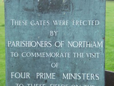 Plaque on Commemorative Gates, Northiam