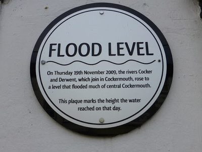 Flood level plaque, Cockermouth