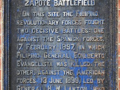 Zapote Battlefield historical marker