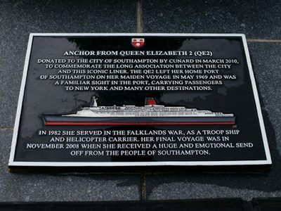QE2 Anchor Plaque, Southampton