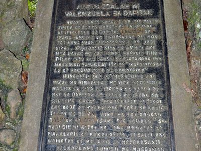 The Visit of Valenzuela in Dapitan historical marker