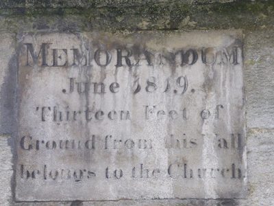 Thirteen Feet of Ground From This Wall Belongs to the Church.