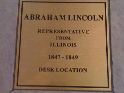 Approximate location of Congressman Abraham Lincoln's desk, 1847-1849