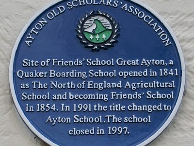 Plaque on the former Friends School
