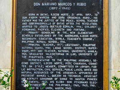 Don Mariano Marcos y Rubio historical marker