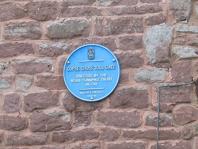 Blue plaque - Copse Cross Toll Gate