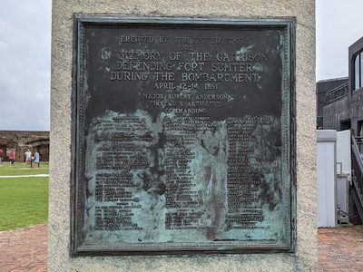 In Memory of the Garrison Defending Fort Sumter During the Bombardment