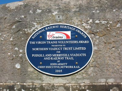 Restoration plaque for Merrygill Viaduct