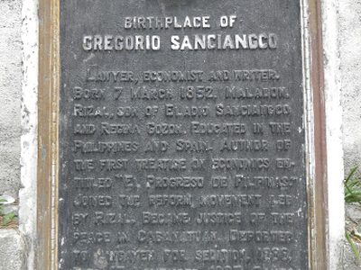 Birthplace of Gregorio Sanciangco historical marker