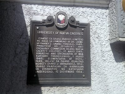 University of Nueva Caceres historical marker
