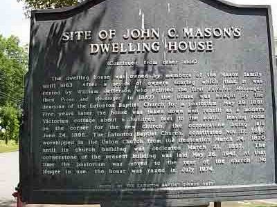 Site of John C. Mason's Dwelling House (Side 2)