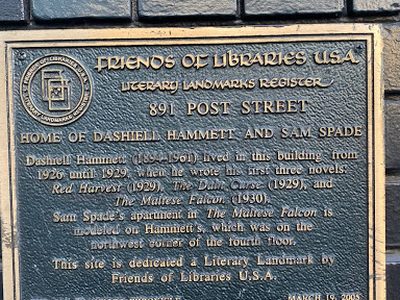 Home of Dashiell Hammett and Sam Spade