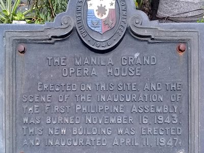 The Manila Grand Opera House historical marker