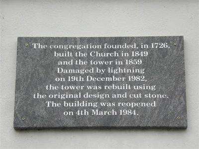 Inscribed plaque, St Johnston Presbyterian Church