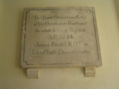Plaque in St Stephen's Church - Up Nately
