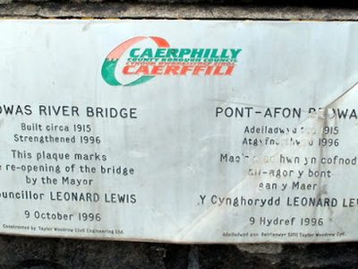 Bedwas River Bridge plaque