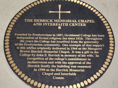 Herrick Memorial Chapel and Interfaith Center, Occidental College