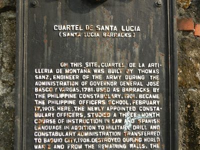 Cuartel de Santa Lucia historical marker