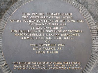 Centenary Plaque Melbourne Town Hall