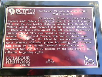 Canada's First Teachers' Strike, Victoria 1919