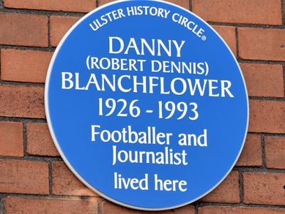 Danny Blanchflower plaque, Belfast (March 2015)