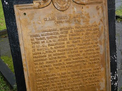 Claro Recto y Mayo historical marker