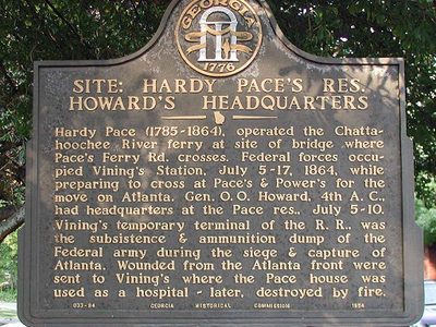Site: Hardy Pace's Res., Howard's Headquarters